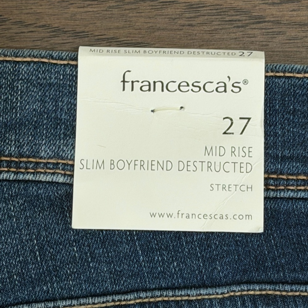 Harper Medium Blue Distressed Boyfriend Jeans - Picture 5 of 5
